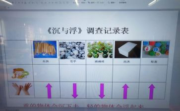 沉与浮中班教案推荐5篇