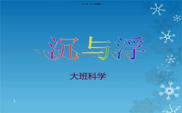 沉与浮中班教案优质6篇